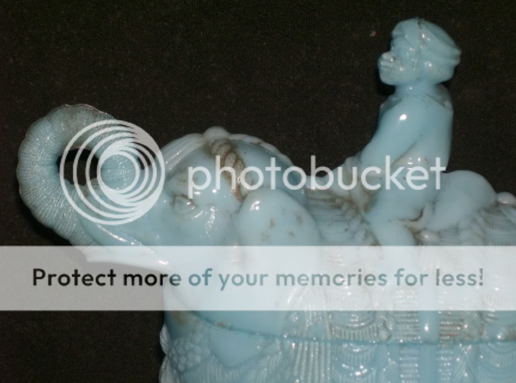 Vallerysthal Milk Glass ELEPHANT RIDER Butter Dish 1900 eBay