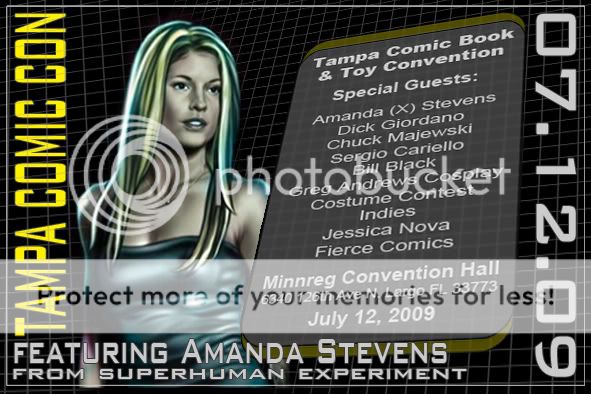 tampacomic-con,amanda stevens,superhuman experiment,dick giordano,chuck majewski,sergio cariello,bill black,greg andrews,jessica nova,fierce comics