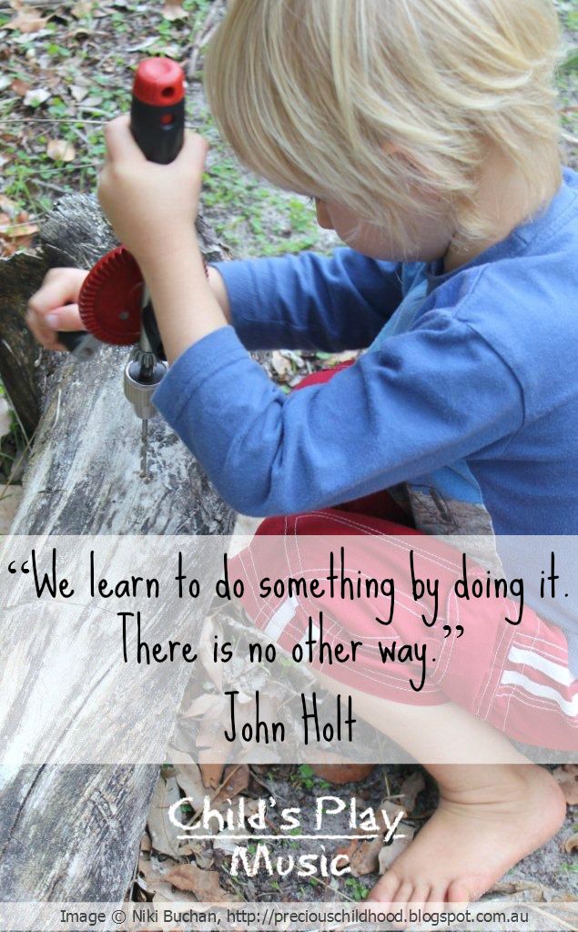 Young child drilling with real hand drill Young child drilling with real hand drill
