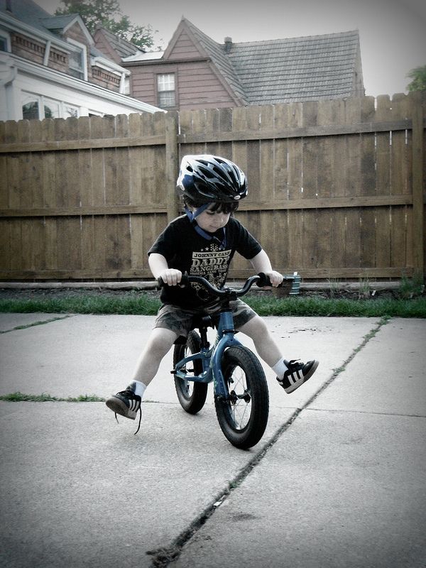 toddler on BMX bike - no training wheels toddler on BMX bike - no training wheels