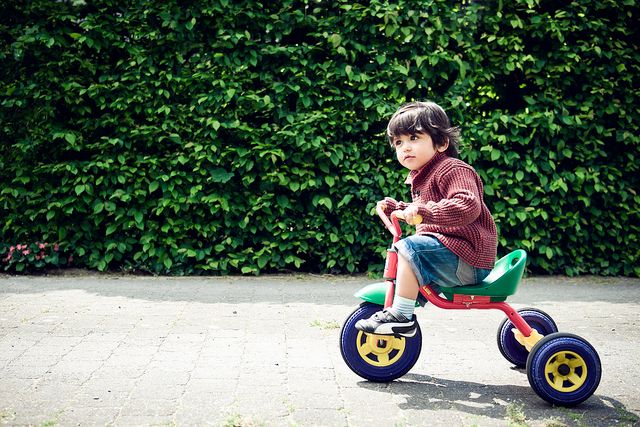 It all starts here. Toddler on Tricycle